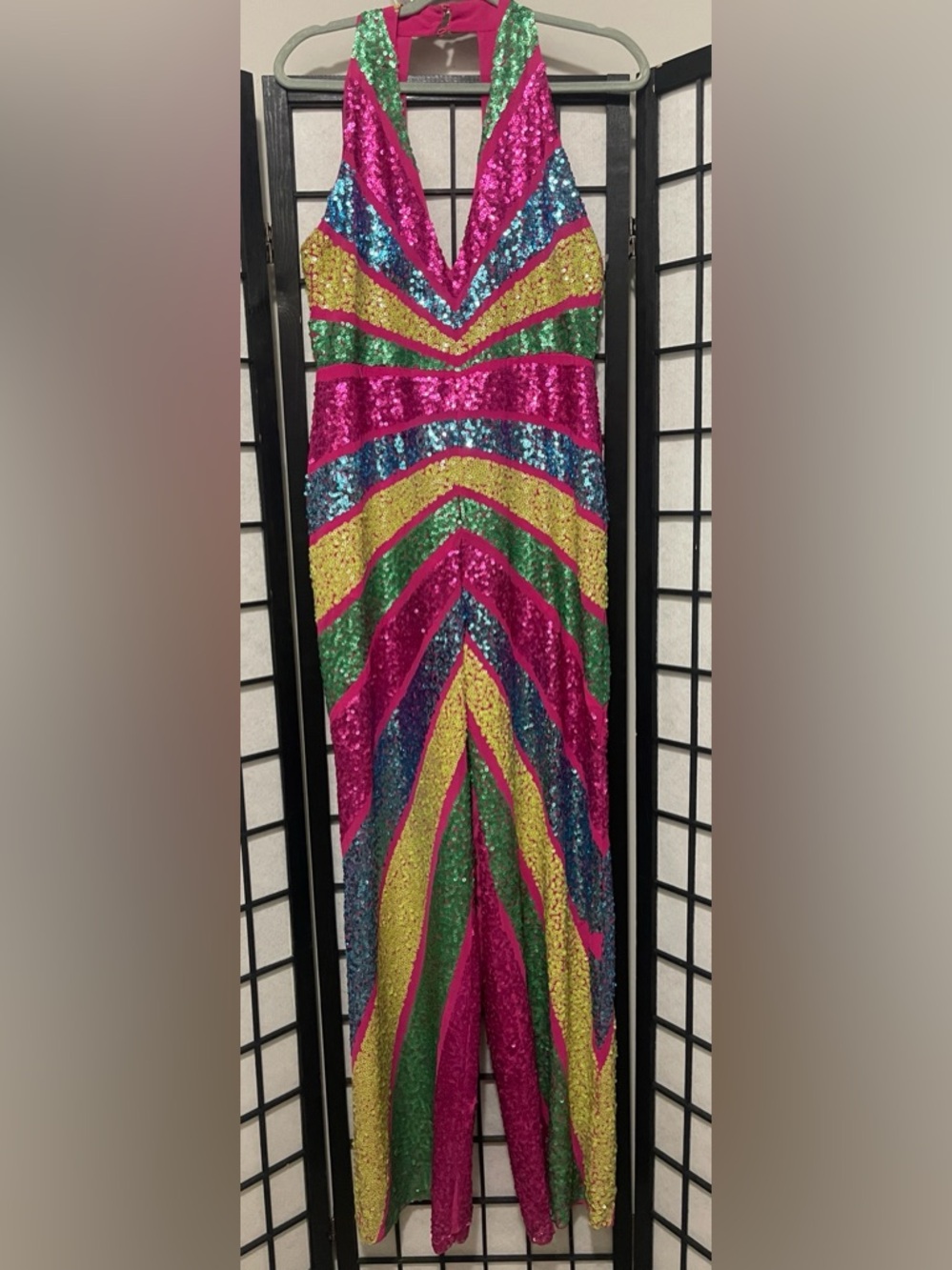 Nasty Gal  Sequin Chevron Sequin Jumpsuit